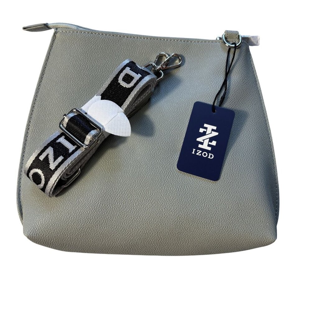 Izod Sage Faux Leather Crossbody Bag Adjustable Strap & Zippered Pocket - Picture 3 of 6